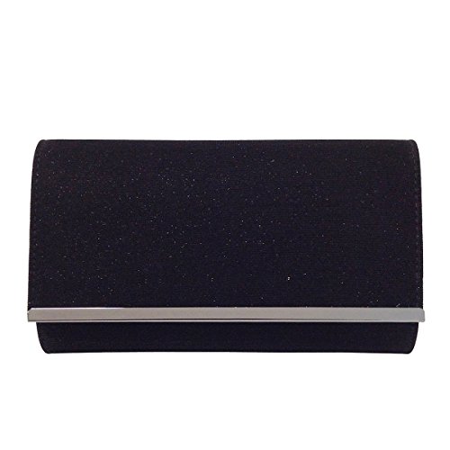 JNB Glittering Evening Clutch, Black