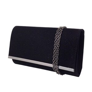 JNB Glittering Evening Clutch, Black