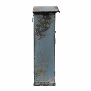 Creative Co-Op Distressed Blue Embossed Tin "Mail" Box