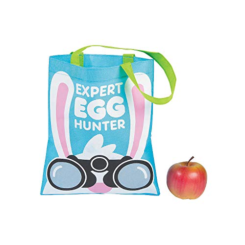 Fun Express EXPERT EASTER EGG HUNTER TOTE BAG - Apparel Accessories - 12 Pieces