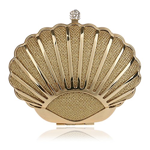 Seashell Evening Clutch Bag Purses For Women Party Handbags For Girls Gold