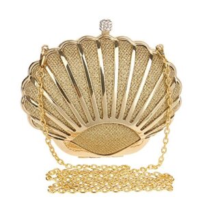 Seashell Evening Clutch Bag Purses For Women Party Handbags For Girls Gold