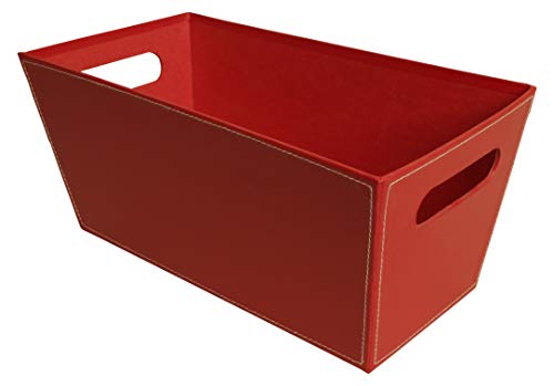 Wald Imports Red Paperboard 13" Decorative Storage/Organizer Basket