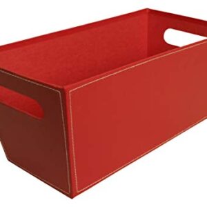 Wald Imports Red Paperboard 13" Decorative Storage/Organizer Basket