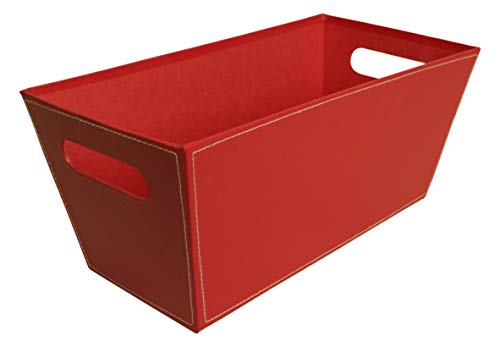 Wald Imports Red Paperboard 13" Decorative Storage/Organizer Basket