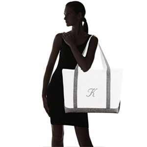 DALIX Beach Tote Bag Personalized Gifts for Women's Shoulder Bags Gray K