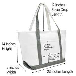 DALIX Beach Tote Bag Personalized Gifts for Women's Shoulder Bags Gray K