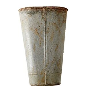 Creative Co-Op Metal Wall Bucket with Distressed Zinc Finish