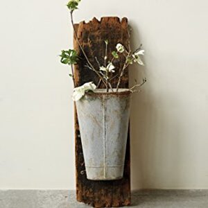 Creative Co-Op Metal Wall Bucket with Distressed Zinc Finish