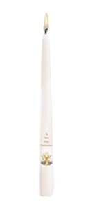 my first holy communion wax taper candle with chalice and host design, 10 inch