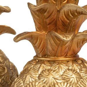 Creative Co-op DA7076 Pineapple Shaped Gold Resin Bookends (Set of 2 Pieces)