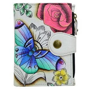 anna by anuschka women’s hand painted genuine leather ladies wallet – floral paradise