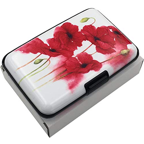 RFID Credit Card Holder for Women or Men, Theft Proof Credit Card Holder, Slim Design Fits in Pocket (Flower)