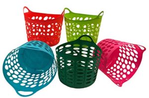 storage organizer handle basket, 5 assorted colors