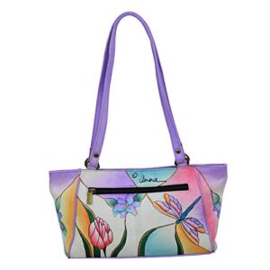 Anna by Anuschka womens Tote Bag Genuine Leather, Dragonfly Glass Painting, One Size US