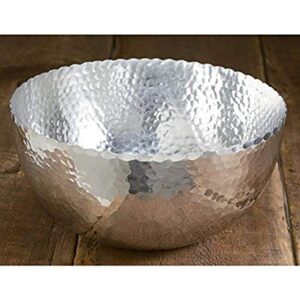kindwer hammered petal bowl, 8x8x4, silver