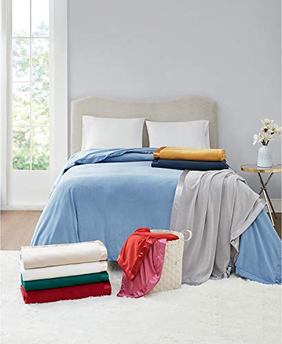 Martha Stewart Easy Care Soft Fleece Blanket (Twin, Blue Fog)