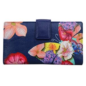 anna by anuschka women’s hand-painted genuine leather two fold wallet – butterfly mosaic