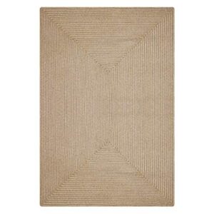 homespice biscuit washable, indoor-outdoor, pet-friendly braided area rug, reversible, for entryway, kitchen, bathroom, neutral, coastal, farmhouse style, tan – beige, 20″ x 30″