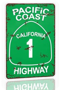 pacific coast highway tin sign 8 x 12in