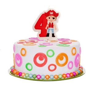 Dekora - Pirate 2D Birthday Candle for Children's Cake - Number 4 (345258)