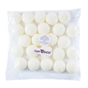 Super Z Outlet 1 3/4" Unscented Natural Color Water Floating Mini Candle Discs for Weddings, Home Decoration, Relaxation, Spa, Smokeless Cotton Wick. (24 Candles)