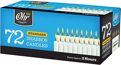 Shabbat Candles - Traditional Shabbos Candles - 3 Hr. - 72 Ct.