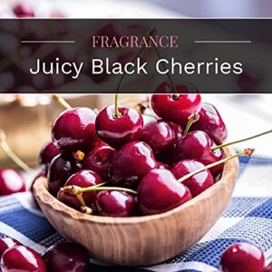 CANDLE-LITE Scented Juicy Black Cherries Fragrance, One 10oz. 3-Wick Aromatherapy Candle with 20-40 Hours of Burn Time, Dark Red Color, 10 oz