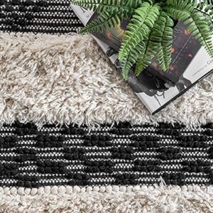 nuLOOM Striped Delia Wool Runner Rug, 2' 6" x 8', Ivory