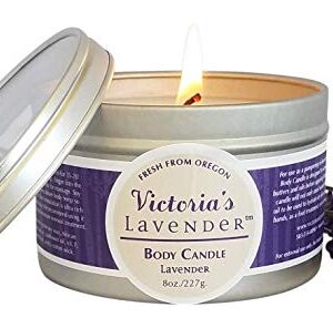 Lavender Massage Oil Candle — Candle Massage Wax Play & Relaxation, Aromatherapy Candle That Turns Into Massage Oil — Lavender Massage Wax Candle by Victoria's Lavender