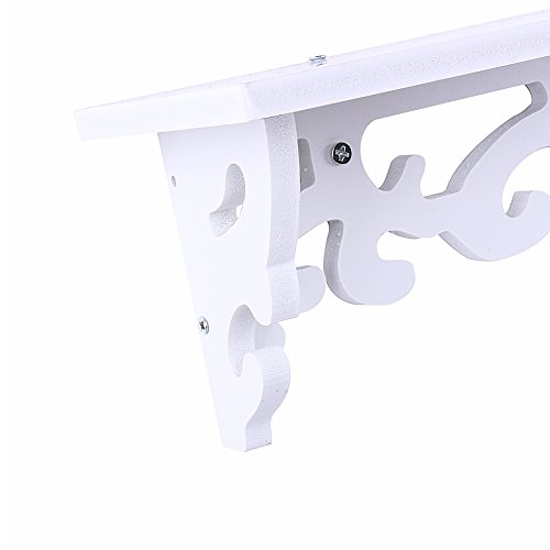 EBTOOLS Floating Shelf, White Shabby Chic Filigree Style Shelves Cut Out Design Wall Shelf Home