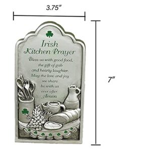 Abbey Gift 36300 (Abbey & CA Gift) Irish Kitchen Prayer Plaque, 3.75"x7", Grey, 3.75 x 7