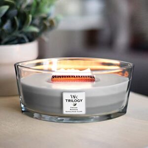 WoodWick Ellipse Scented Candle, Warm Woods Trilogy, 16oz | Up to 50 Hours Burn Time