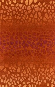momeni rugs delhi collection area rug, 5′ x 8′, paprika