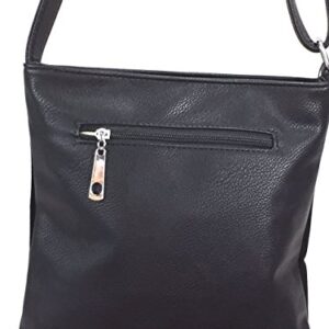 Zzfab Cross Gem Sparkle Cross Body Bag Black