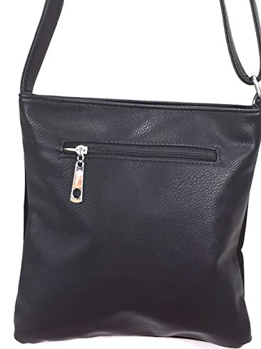 Zzfab Cross Gem Sparkle Cross Body Bag Black