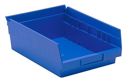 QUANTUM STORAGE SYSTEMS K-QSB107BL-8 8-Pack Plastic Shelf Bin Storage Containers, 11-5/8" x 8-3/8" x 4", Blue