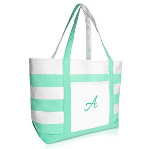dalix monogram beach bag and totes for women personalized gifts mint green a