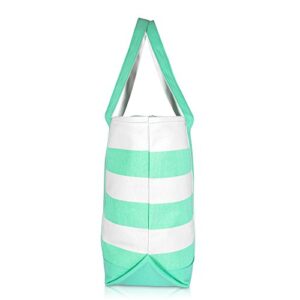 DALIX Monogram Beach Bag and Totes for Women Personalized Gifts Mint Green A