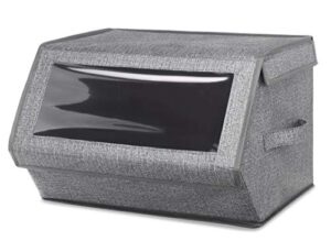 whitmor 6283-7045 stackable window box, crosshatch gray