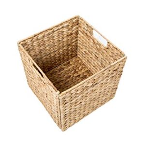 Trademark Innovations 12" Foldable Hyacinth Storage Basket with Iron Wire Frame