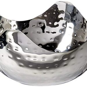 Elegance Hammered 6-Inch Stainless Steel Bowl, 6" x 6" x 3",24 ounces,Silver