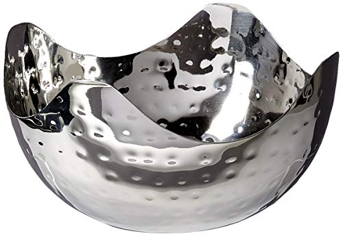Elegance Hammered 6-Inch Stainless Steel Bowl, 6" x 6" x 3",24 ounces,Silver