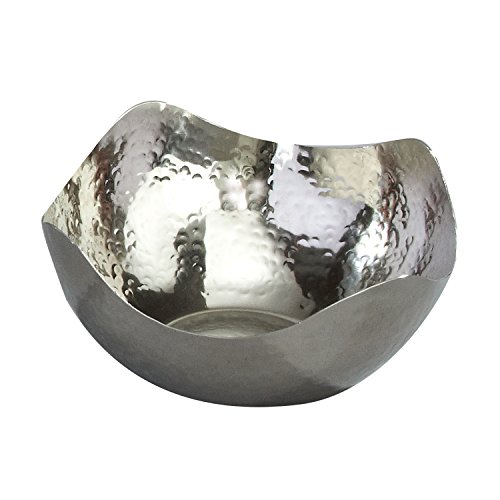 Elegance Hammered 6-Inch Stainless Steel Bowl, 6" x 6" x 3",24 ounces,Silver
