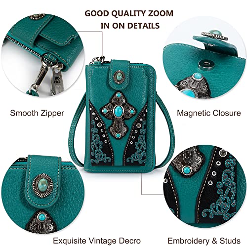 Montana West Crossbody Cell Phone Purse For Women Western Style Cellphone Wallet Bag Travel Size With Strap MBB-PHD-112TQ