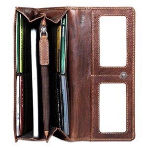 jack georges voyager clutch wallet #7726 (brown)