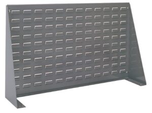 akro-mils 98636 louvered steel work bench storage rack for mounting akrobin storage bins, (36-inch w x 8-inch d x 20-inch h), gray