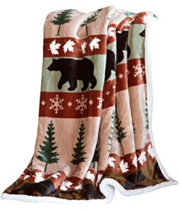 carstens, inc, cascade ridge soft sherpa plush throw blanket, 54″ x 68″
