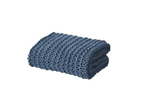 five queens court leon chunky knit soft throw, blue