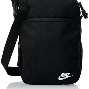 Nike Heritage Small Items 2.0 Tote Bag, Black/Black/(White), One Size